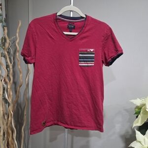 Ar.ani Jeans Red V-Neck Men's Shirt Sz.L